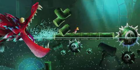 Ouitrunning an underwater monster in Rayman legends 