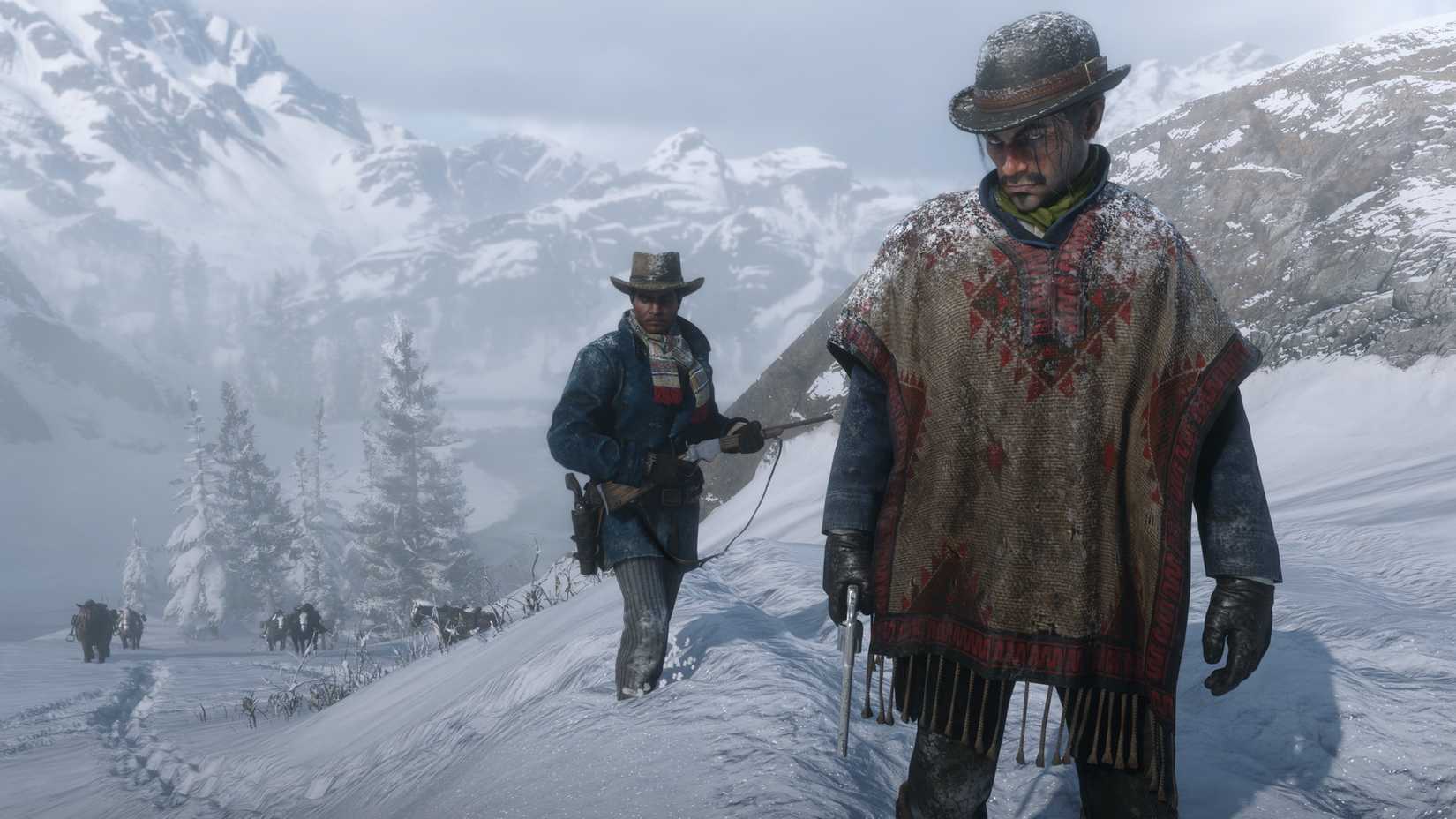 Red Dead Redeem 2 snowy mountains