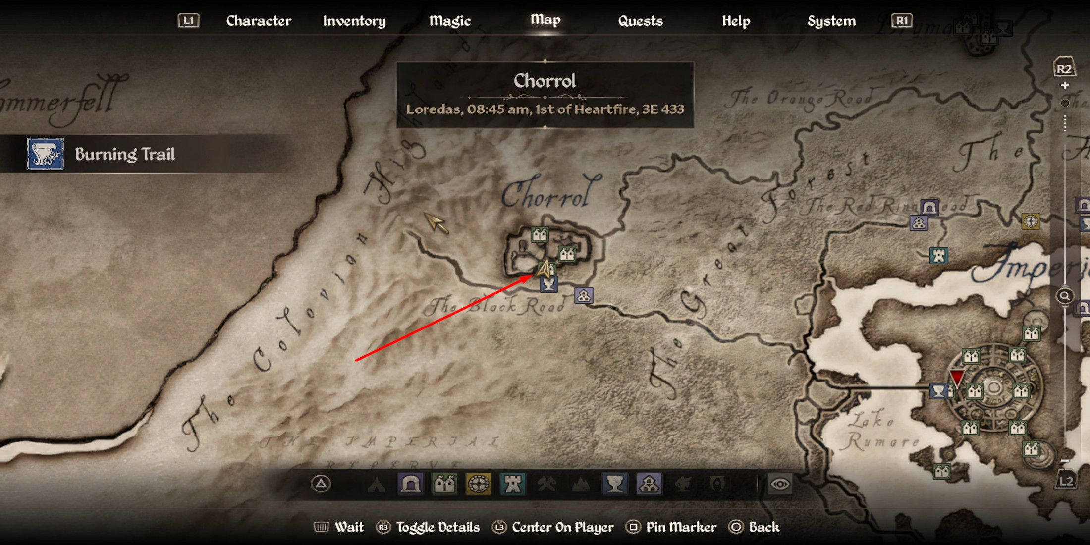 Renoit's Bookstore in Chorrol Map in Elder Scrolls IV Oblivionion