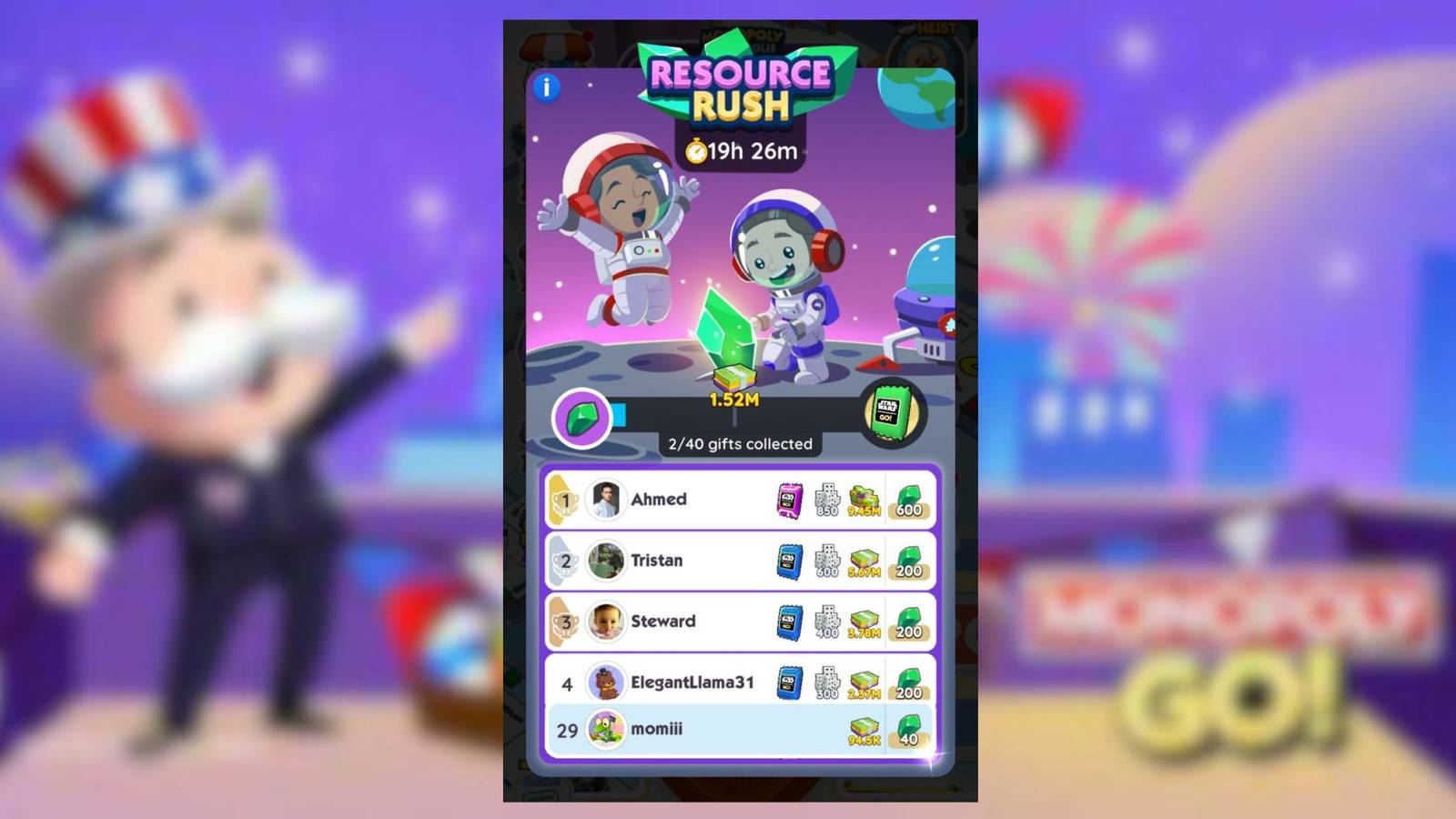 resource rush monopoly go