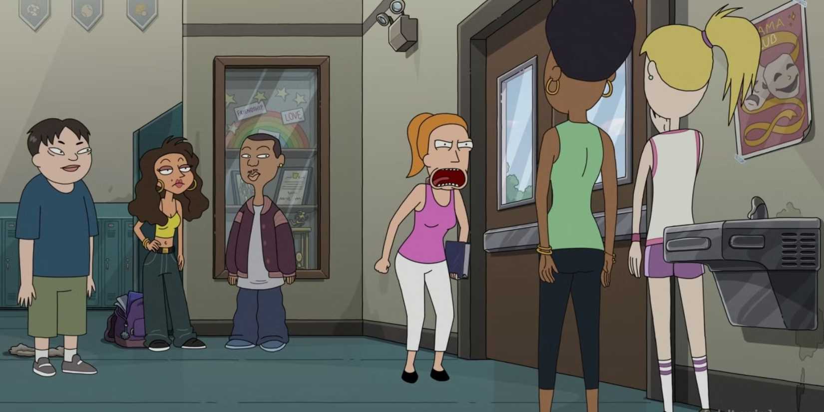 Summer Smith at school with classmates on Rick and Morty