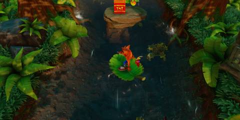Riding a leaf in Crash Bandicoot N Sane Trilogy
