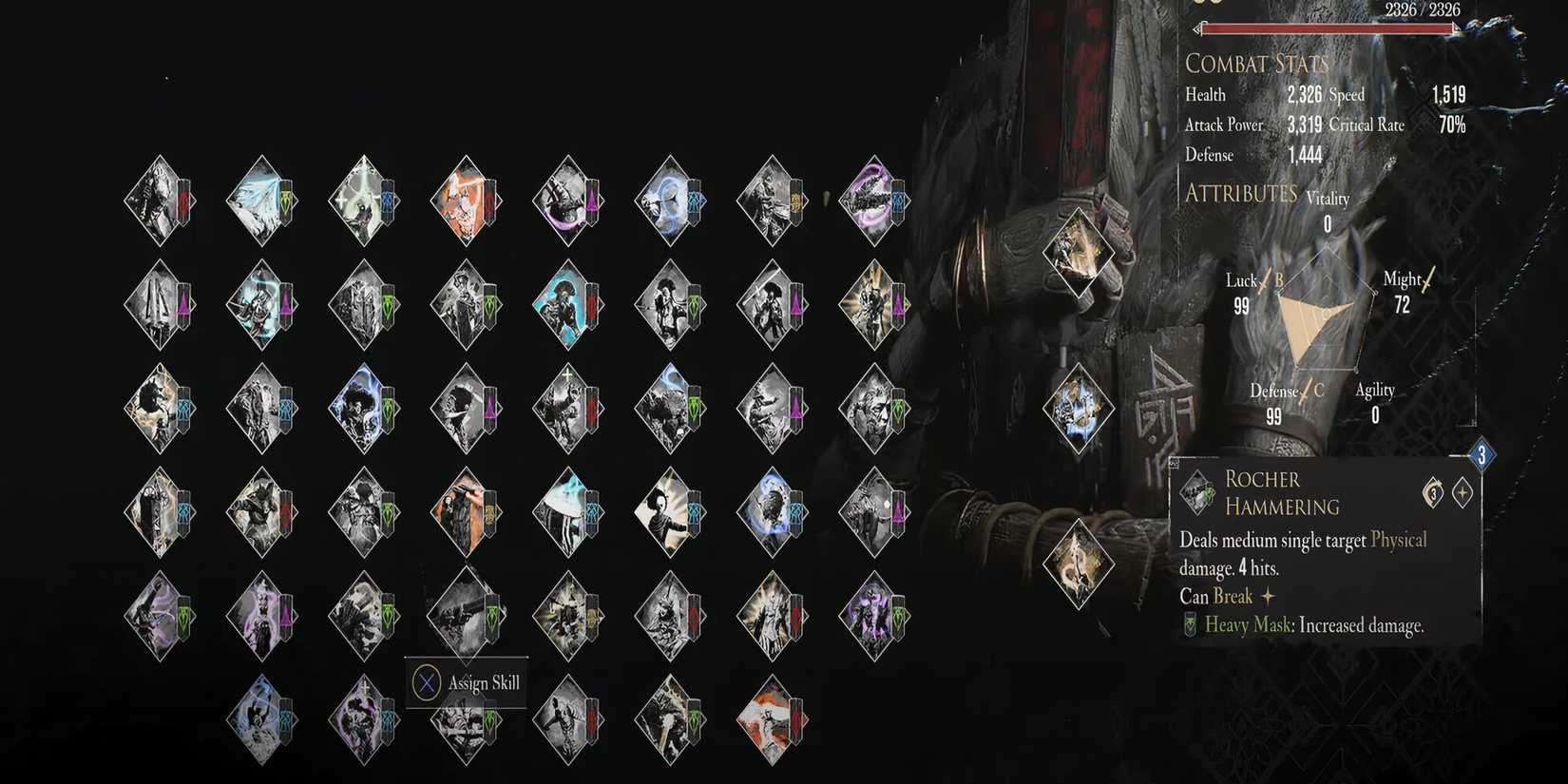 Rocher Hammering skill showcase