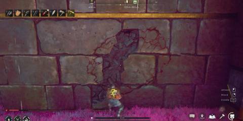 Runescape Dragonwilds breaking crumbling wall