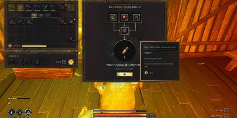 runescape dragonwilds brewing potions in cauldron