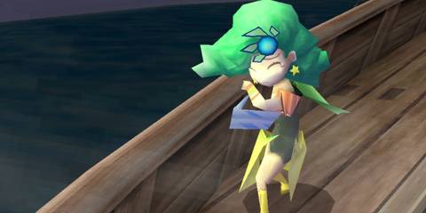 Rydia falls into the ocean in Final Fantasy 4