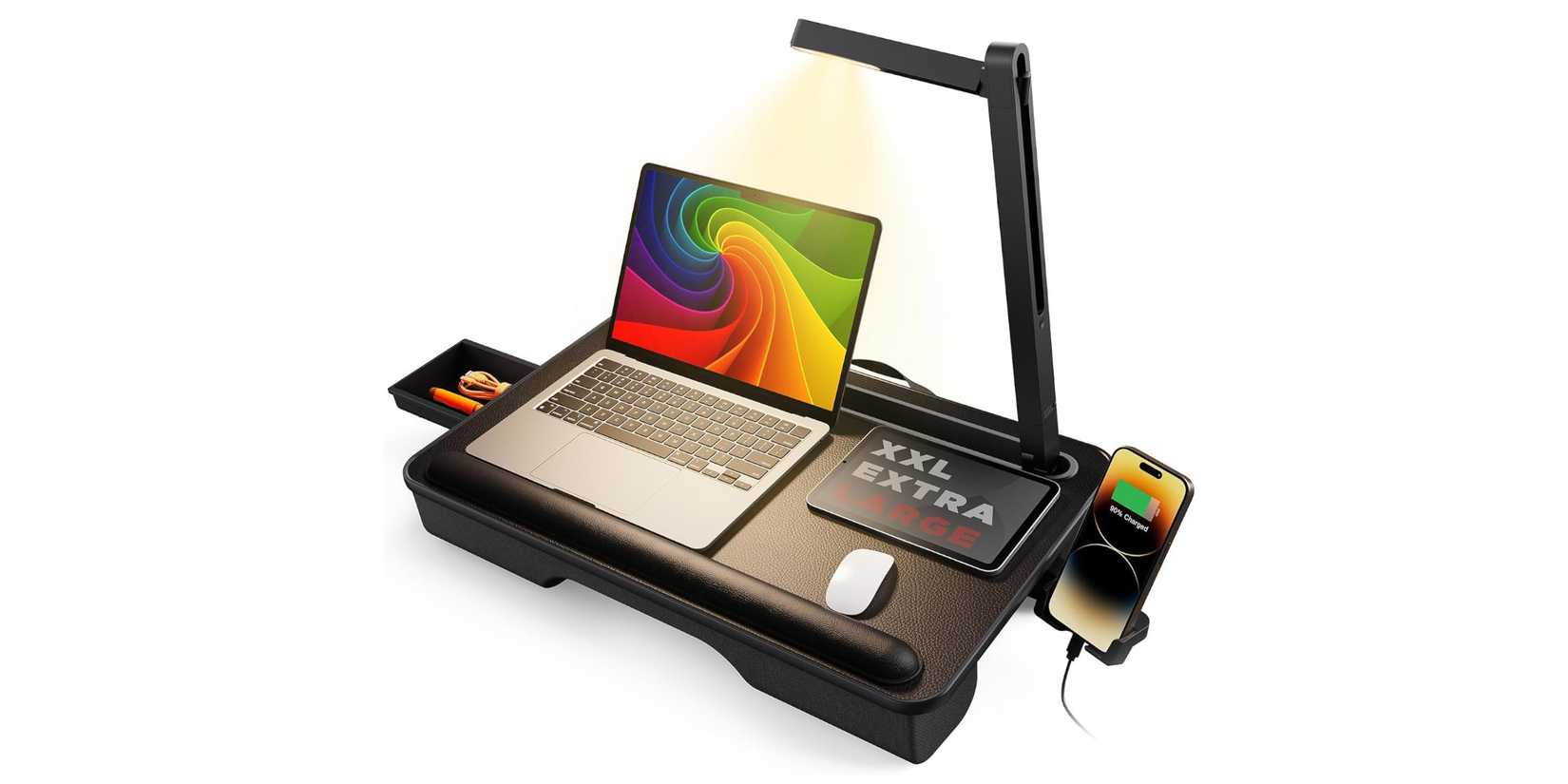 SAIJI Laptop Desk With LED Light and Phone Holder