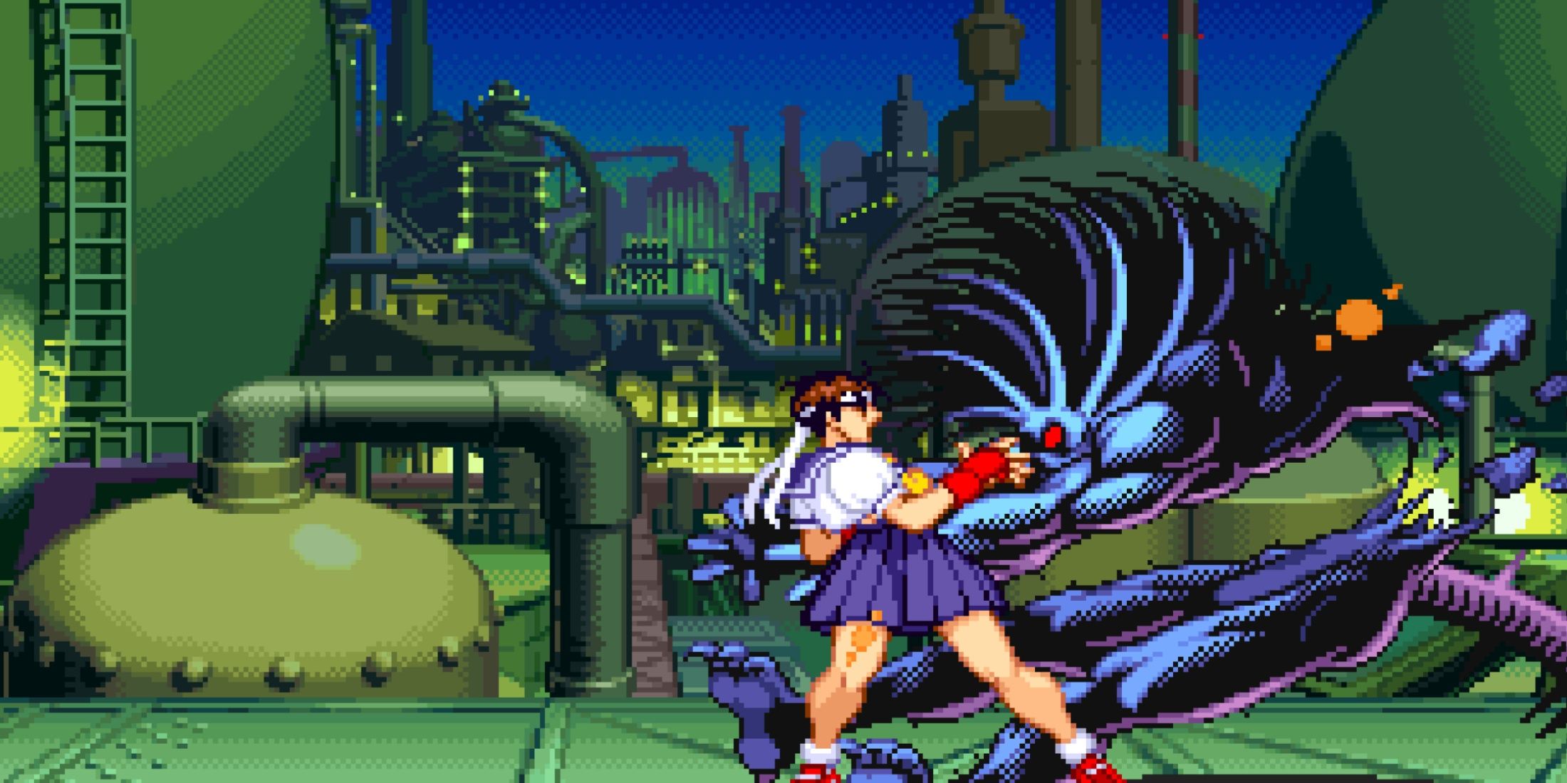 Sakura vs Black Heart Marvel Super Heroes vs. Street Fighter