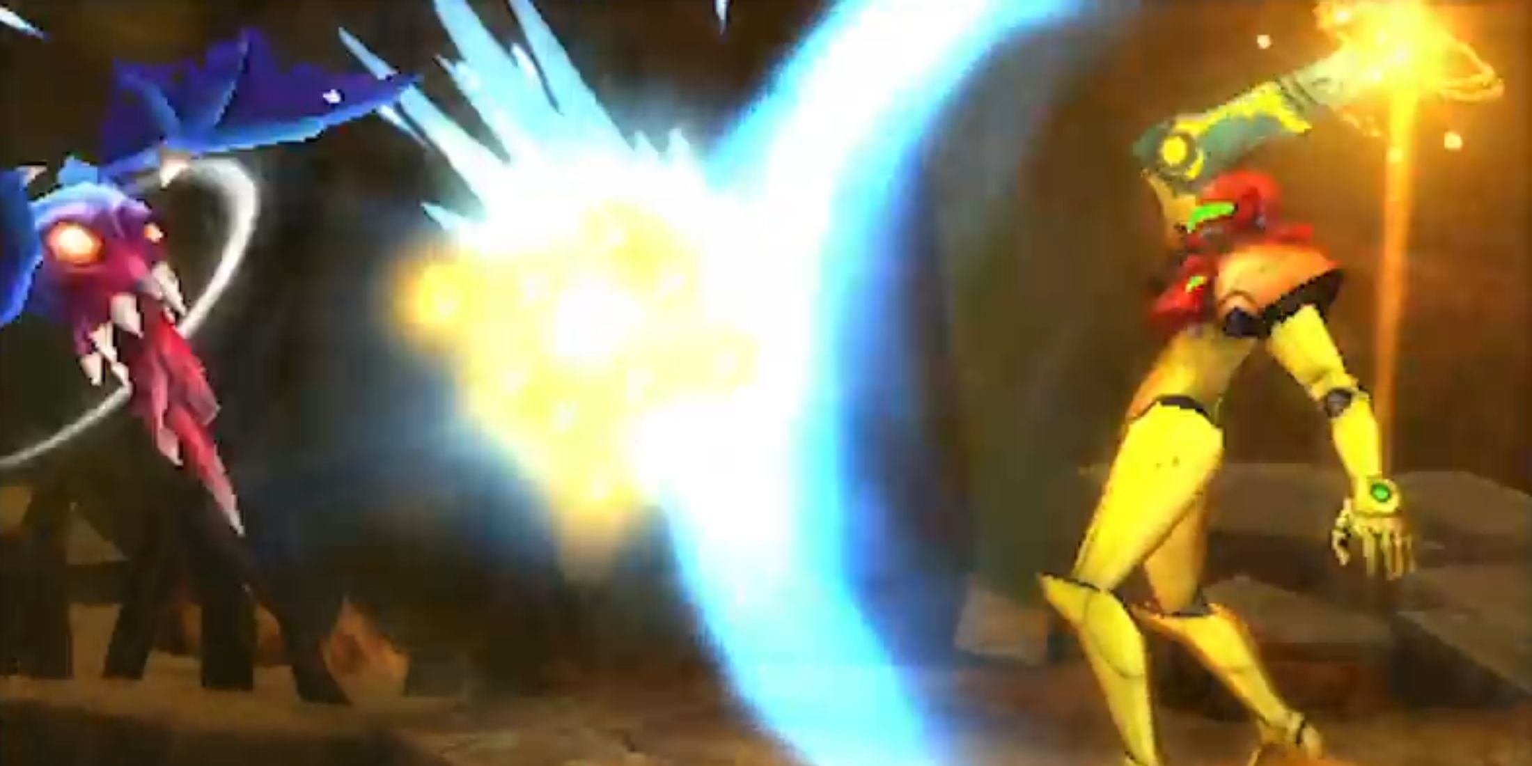 Samus using her new counter mechanic - Metroid Samus Returns