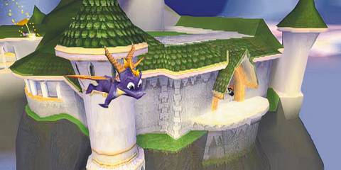 flying by a castle in Spyro 2: Ripto's Rage
