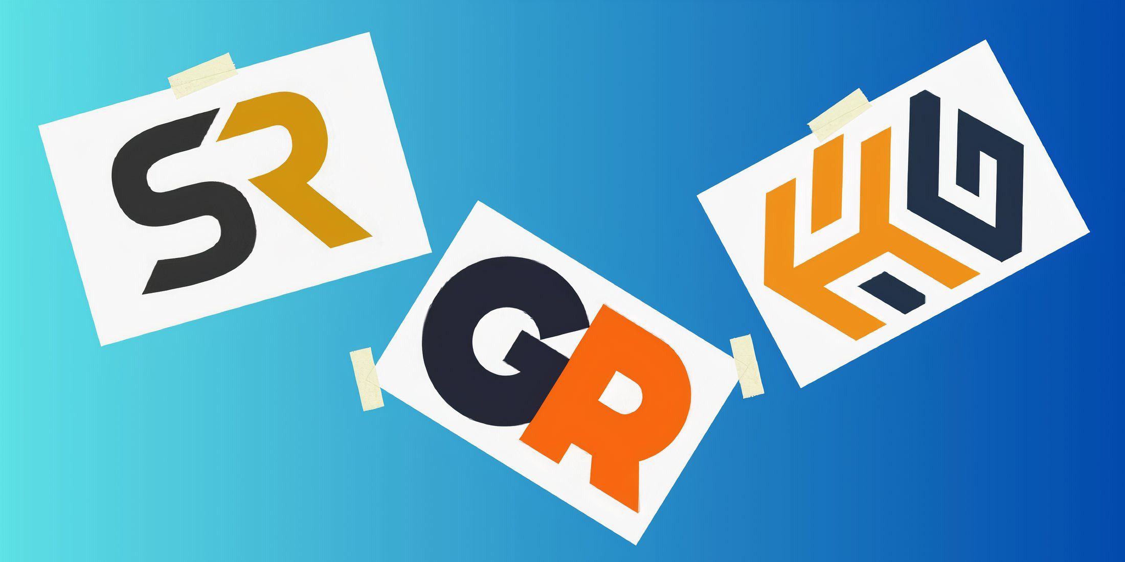 ScreenRant, Game Rant, and How To Geek Logos Over Blue Gradient Background