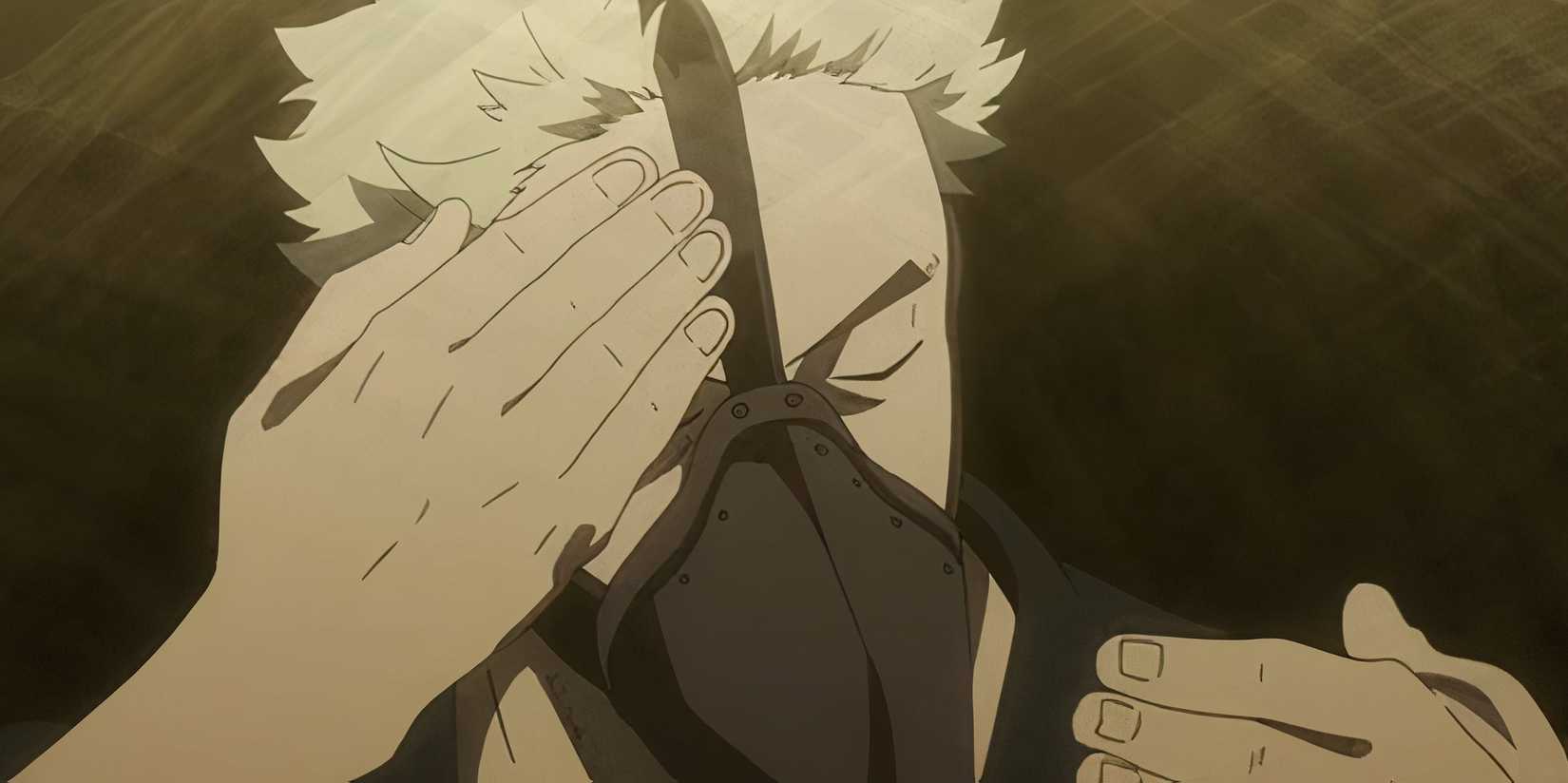 Tengai wiping his face