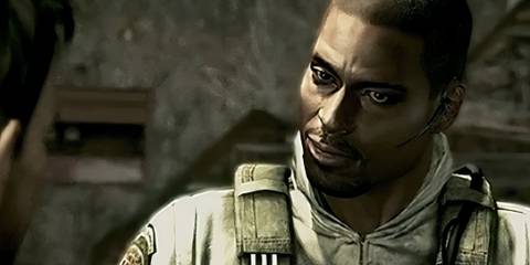 Josh speaking to Chris in Resident Evil 5