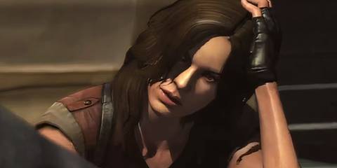 Helena with her head in a hand in Resident Evil 6