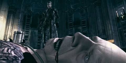 Spencer killed by Wesker with blood coming out of his mouth