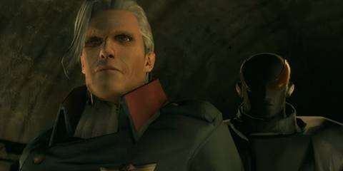 Sergei with a masked figure behind him