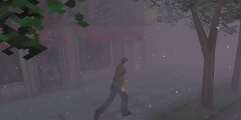 Harry running through Silent Hill 