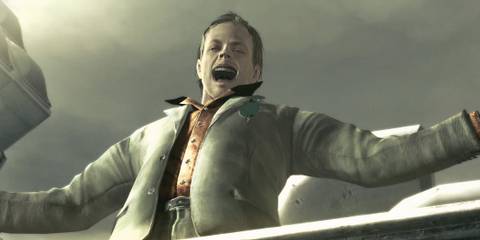 Irving celebrating on a ship 