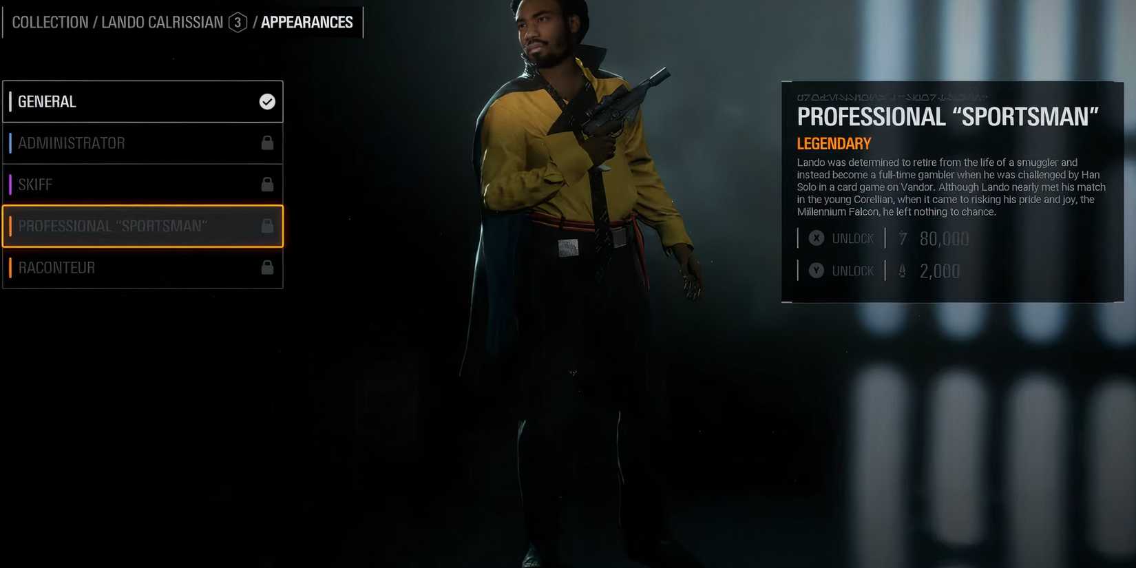 Llando Calrissian Proffesional Sportsman skin 