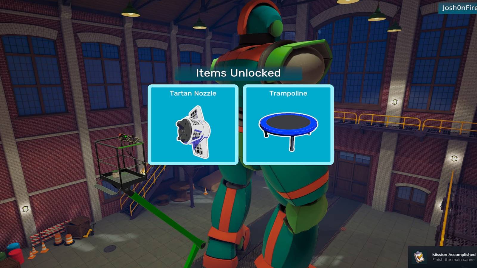 The Player Unlocking The Tartan Nozzle & Trampoline