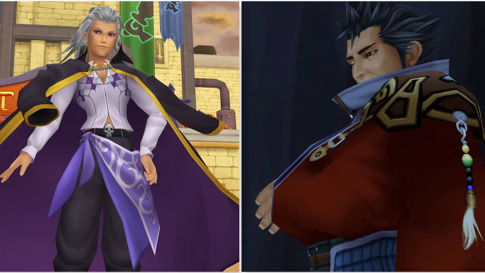 Setzer and Auron in Kingdom Hearts 2