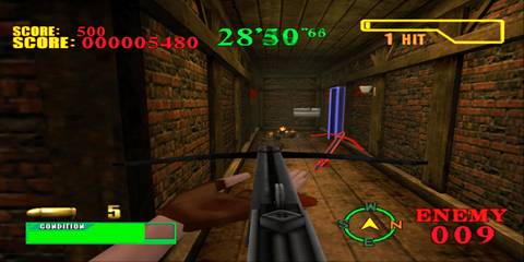 Shooting a crossbow in Resident Evil Survivor 2 Code Veronica