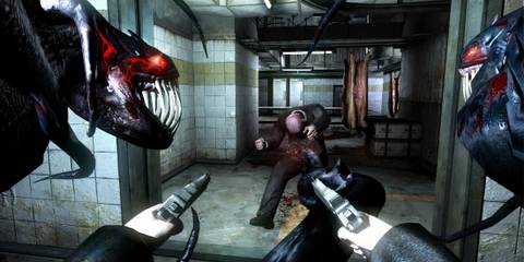 Shooting an enemy in The Darkness