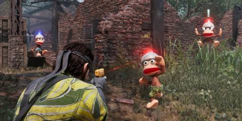 Shooting Ape Escape monkeys in Metal Gear Solid Delta Snake Eater