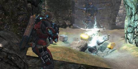 Shooting enemies in Fracture