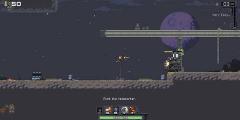 Shooting enemies in Risk Of Rain Returns