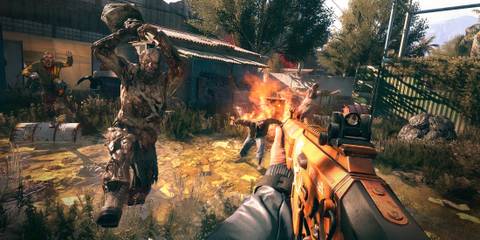 Shooting enemies with a rifle in Dying Light