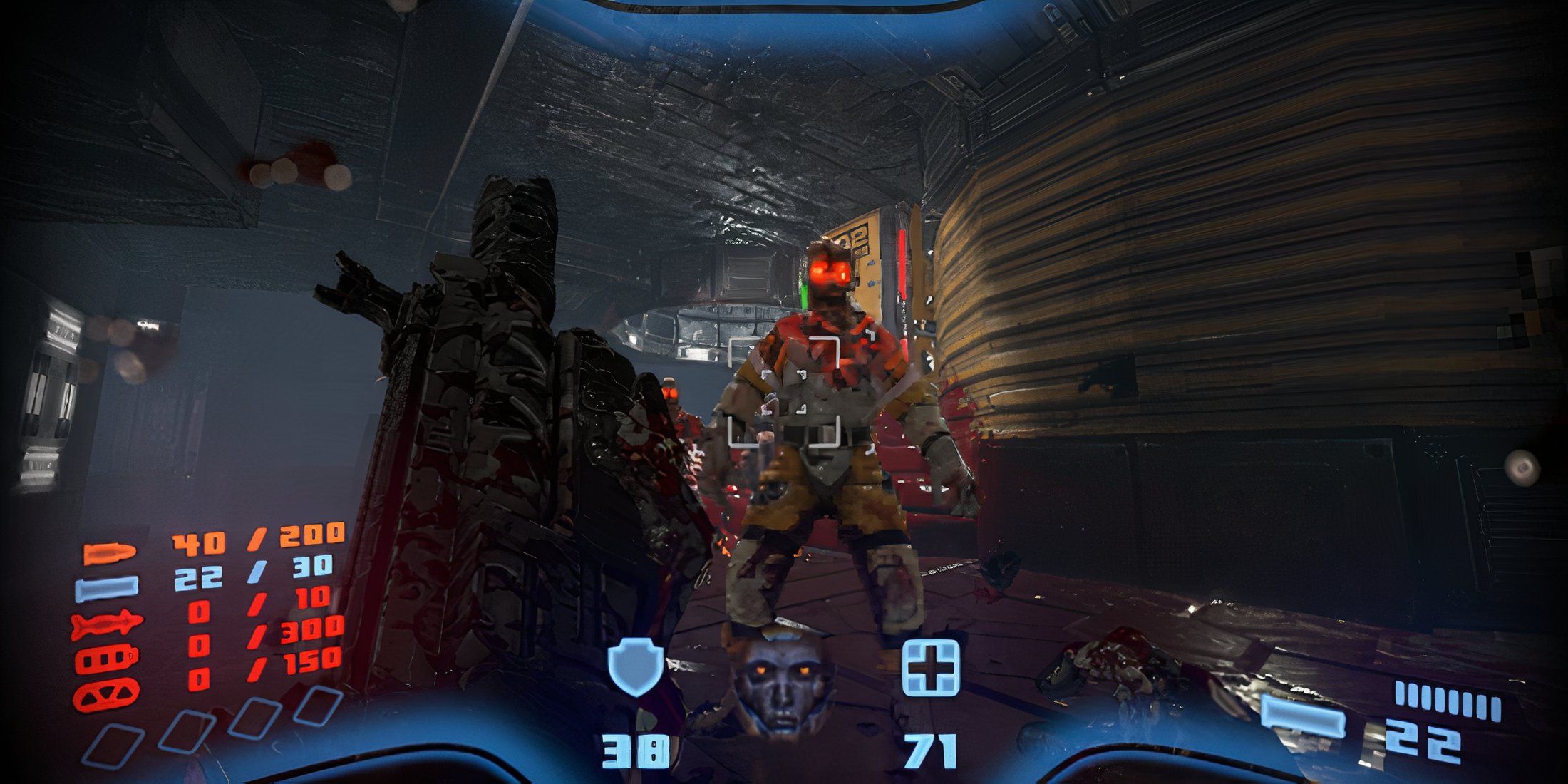 Shooting enemies with a rifle in Prodeus