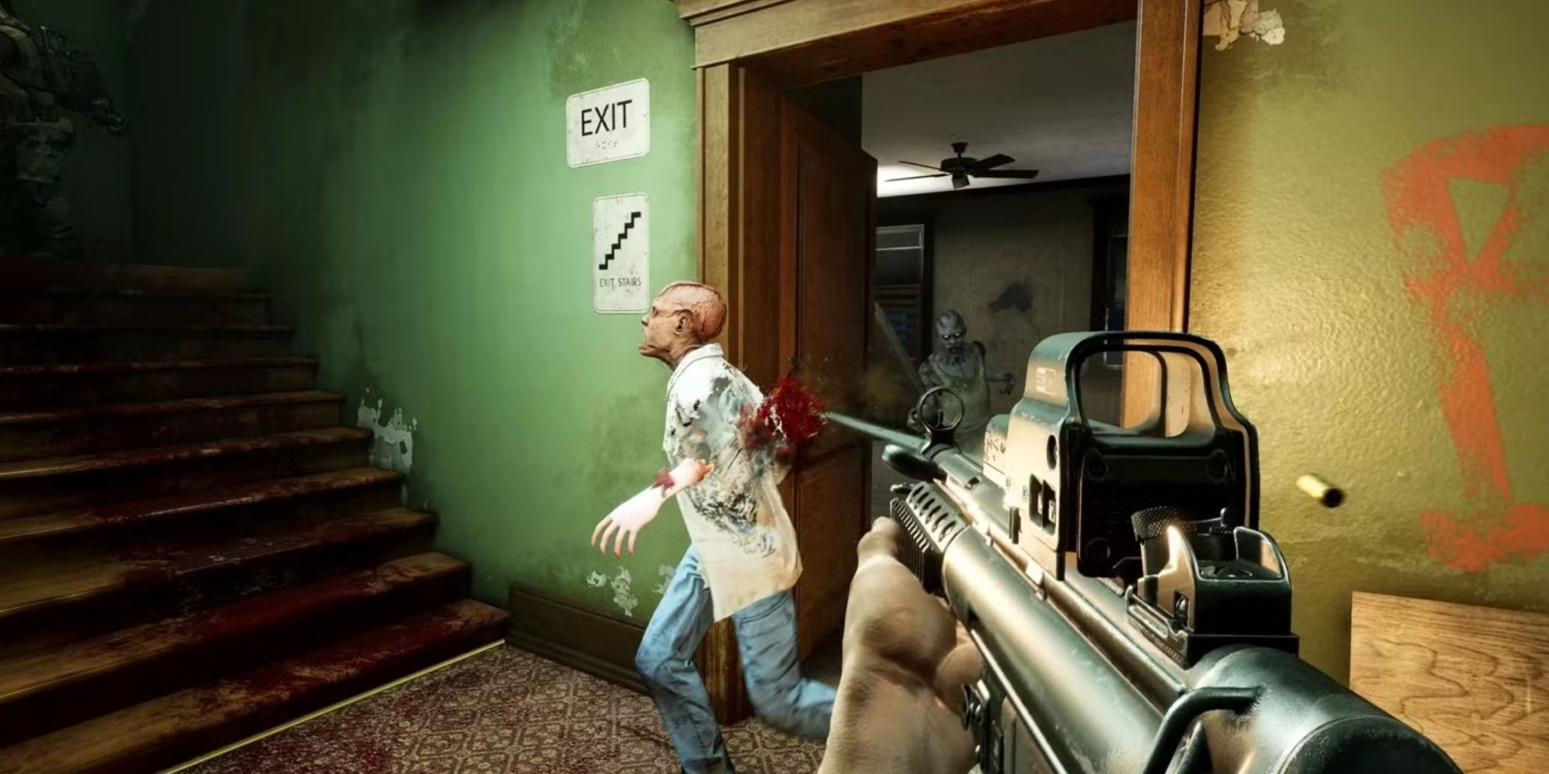 Shooting zombies in Back 4 Blood