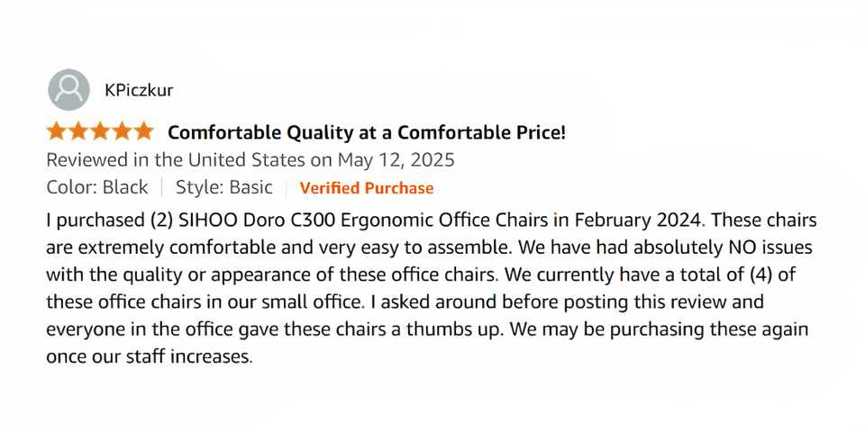 Sihoo Doro C300 Pro - Amazon Review 1