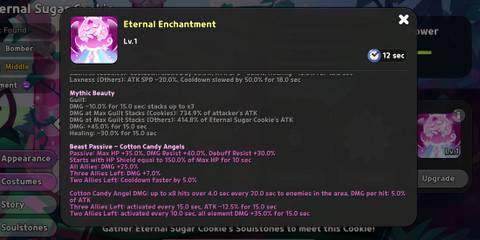 skills and abilities of eternal sugar cookie in cookie run kingdom