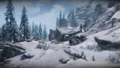 skyrim snowy mountainside