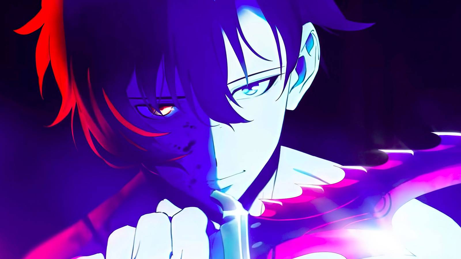 picture: jinwoo in solo leveling poster.