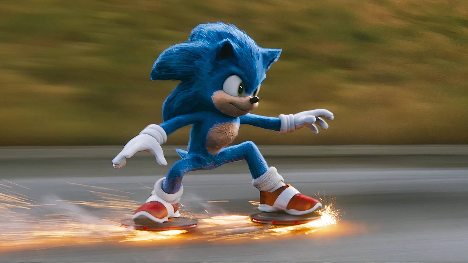Sonic sliding at speed