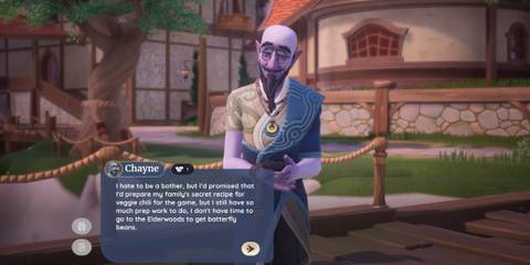 Speaking to Chayne about Batterfly Beans in Palia