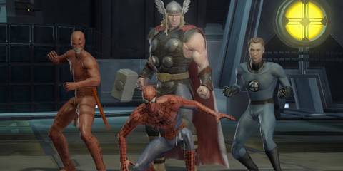 Spider-Man, Mr. Fantastic, Thor, and Daredevil Stanced Up in Marvel Ultimate Alliance 2-1