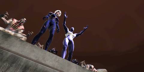 Spiderman Web Of Shadows Symbiote Spiderman Takes Over The City With Symbiote Black Cat