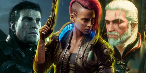 Split image of Batman: Arkham Knight, Cyberpunk 2077, and The Witcher 3: Wild Hunt