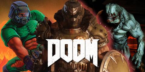 Split image of Doom, Doom The Dark Ages, and Doom 3