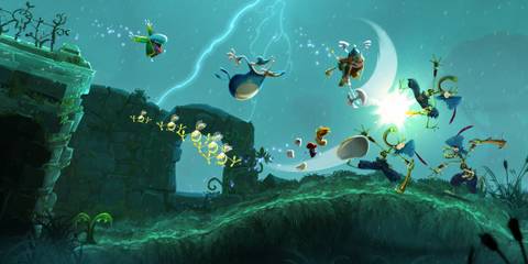Platforming at night in Rayman Legends