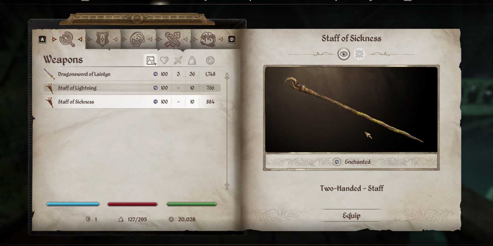 Staff of Sickness Oblivion Remastered