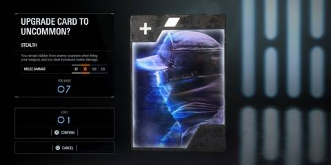 Star Wars Battlefront 2 upgrading a Star Card to Uncommon for the specialist