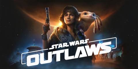 Star Wars Outlaws Kay Vess and Nix artwork with white game logo 2x1 composite