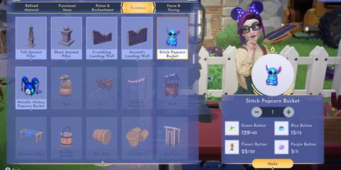 Stitch Popcorn Bucket in Disney Dreamlight Valley