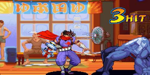 Strider vs Venom in Marvel vs. Capcom Clash of Super Heroes