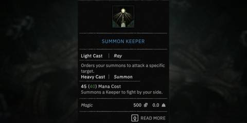 summon keeper spell in tainted grail the fall of avalon